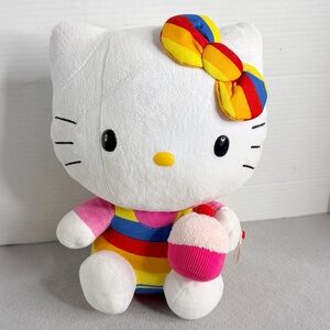 Hello Kitty Rainbow & Cupcake 12" Plush 2013 Beanie Buddies Sanrio Collectible